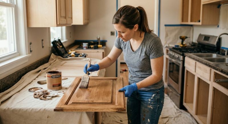 Built In Cabinetry Staining in Carmel, IN