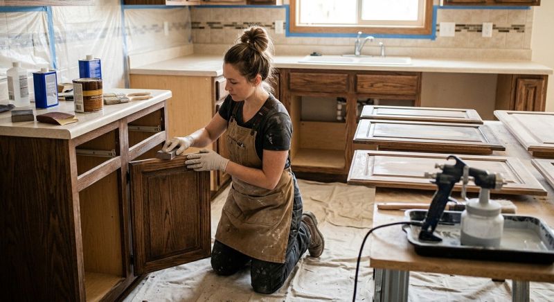 Kitchen Cabinet Staining in Muncie, IN